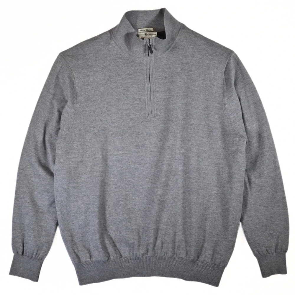 Fairway & Greene Quarter Zip Sweater Mens XL Grey Lined Merino Wool Golf Lexus‎